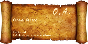 Onea Alex névjegykártya